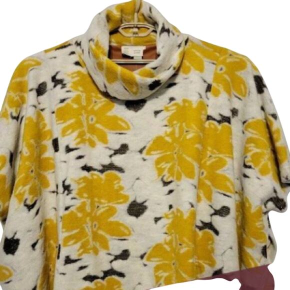 Anthropologie Saturday Sunday Floral Poncho Cowl Sweater Size M / L New w/o Tag - Picture 7 of 9